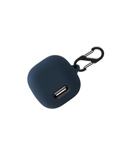 Generic Silicone Case for Anker Soundcore Liberty 4 NC, Protective Cover with Carabiner (Navy Blue)  - Image 1