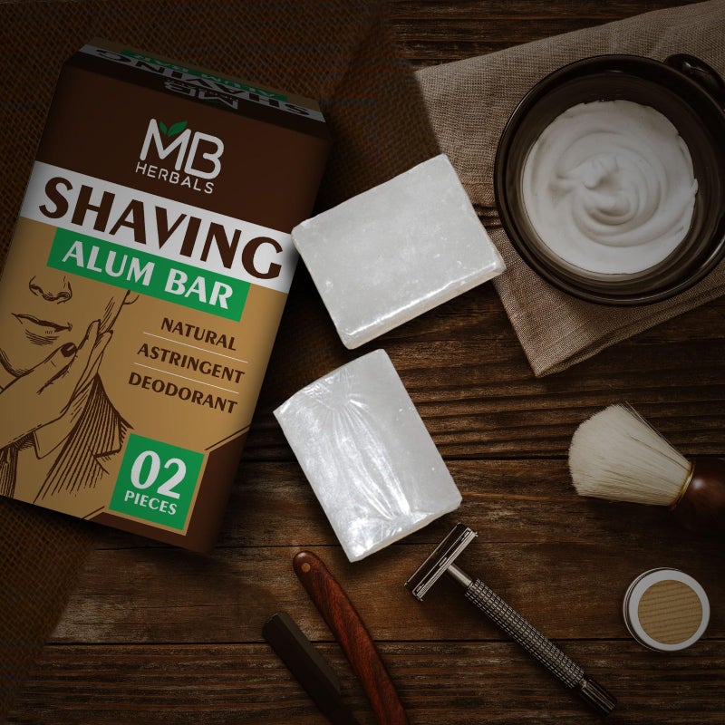 MB Herbals 2 Pieces x 3.5 Ounce MB Herbals Shaving Alum Blocks | Pack of 2 Alum Blocks 3.5 Ounce Each | Potassium Shaving Alum Block Bar | No Fragrance | After Shave Alum - Image 3