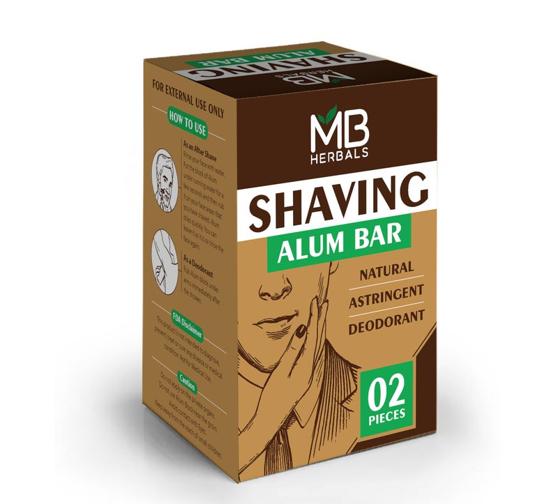 MB Herbals 2 Pieces x 3.5 Ounce MB Herbals Shaving Alum Blocks | Pack of 2 Alum Blocks 3.5 Ounce Each | Potassium Shaving Alum Block Bar | No Fragrance | After Shave Alum - Image 5