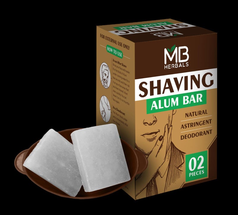 MB Herbals 2 Pieces x 3.5 Ounce MB Herbals Shaving Alum Blocks | Pack of 2 Alum Blocks 3.5 Ounce Each | Potassium Shaving Alum Block Bar | No Fragrance | After Shave Alum - Image 4