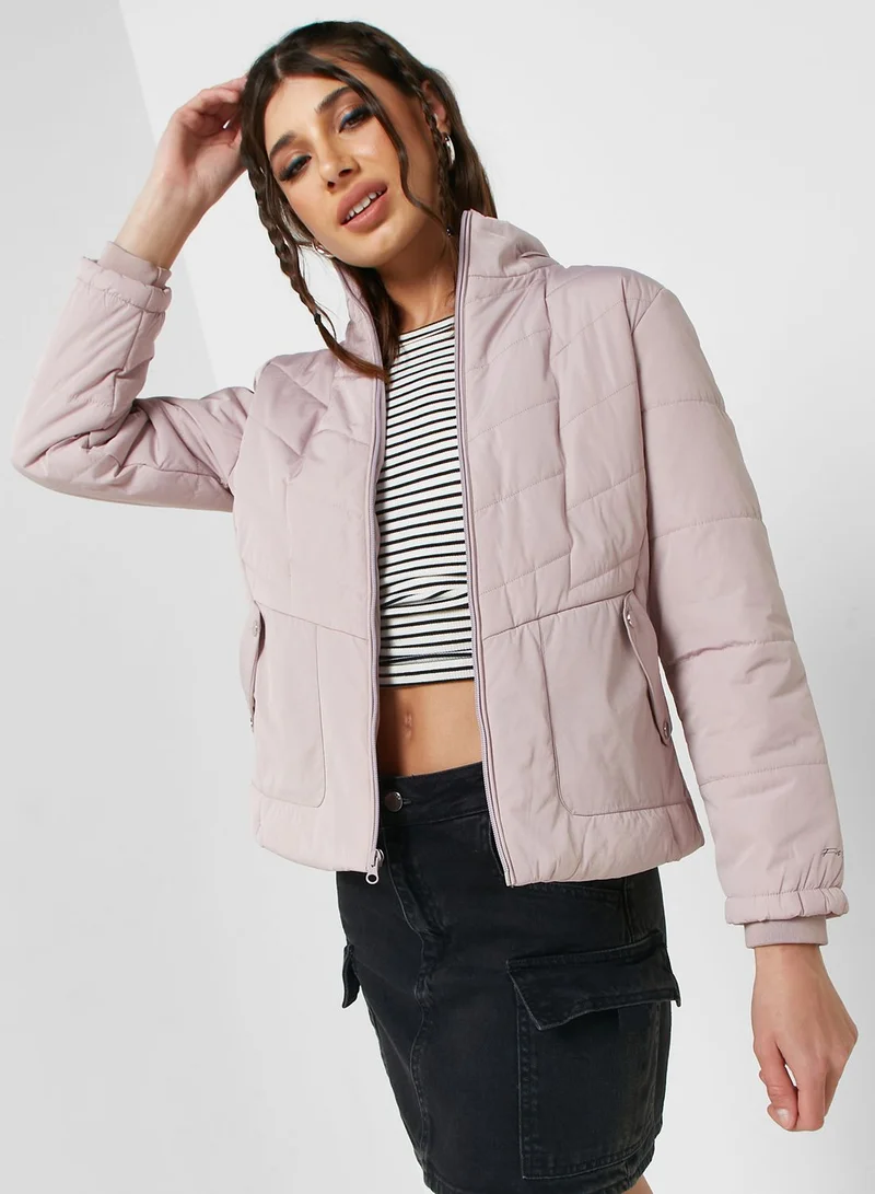 Urban Minx Urban Minx Urban Minx Classic Padded Jacket With Hood