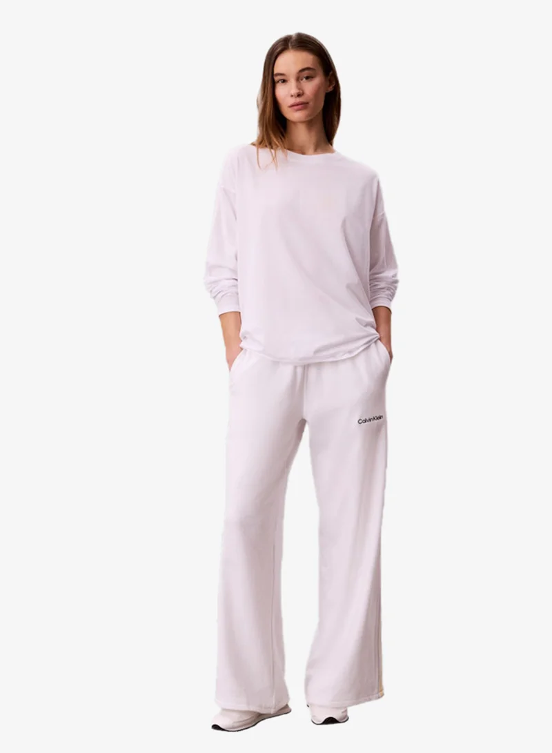 Calvin Klein Sports Classic White French Terry Wide Leg Joggers for Women | Best Price UAE