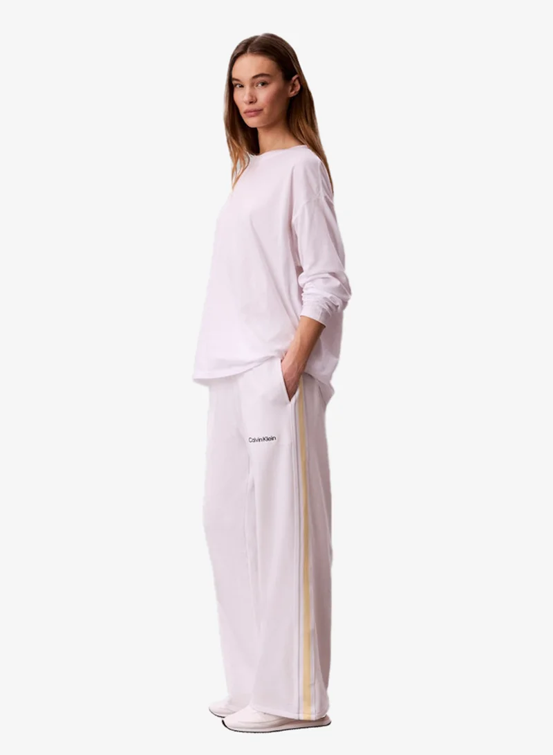 Calvin Klein Sports Classic White French Terry Wide Leg Joggers for Women | Best Price UAE