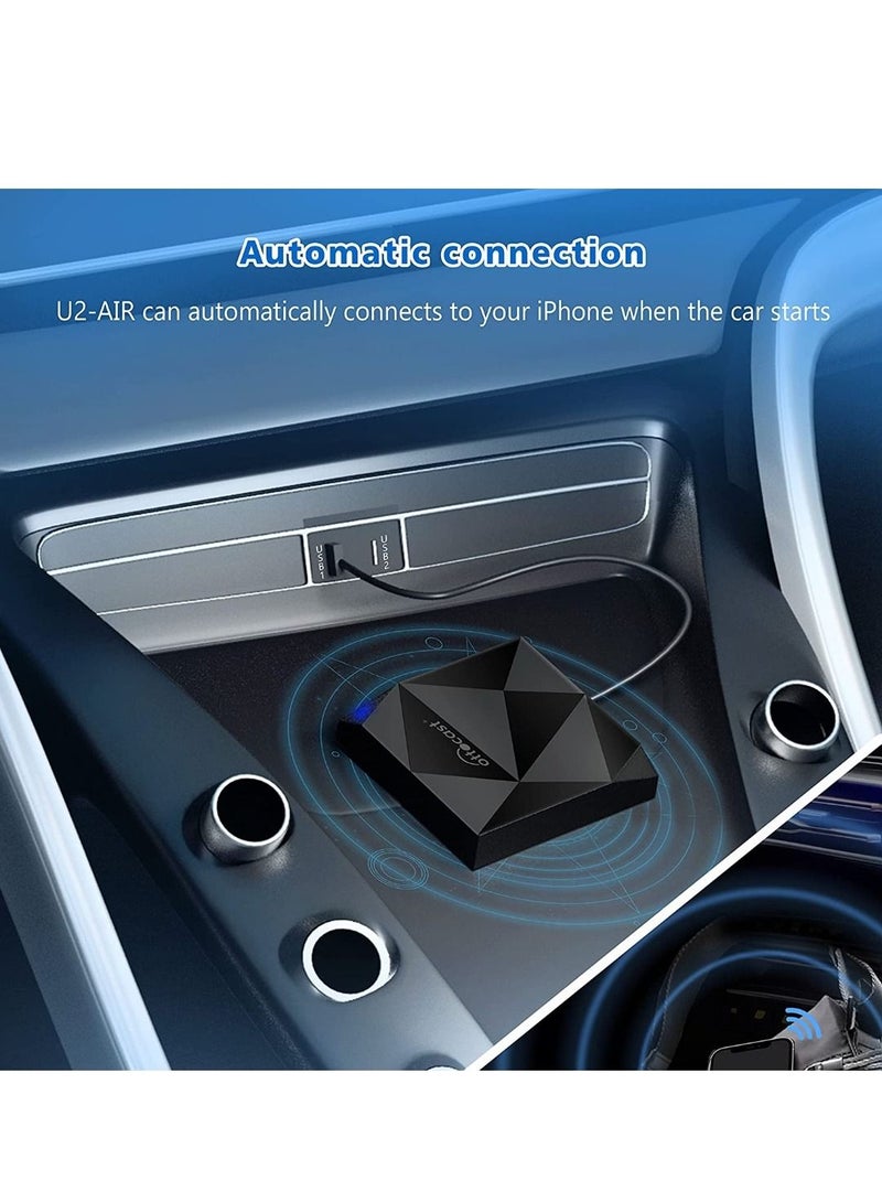 OTTOCAST محول لاسلكي CarPlay 2023 Carplay محول لاسلكي للسيارات مع مصنع سلكي CarPlay بعد عام 2016 بدون تأخير U2 Air - Image 1