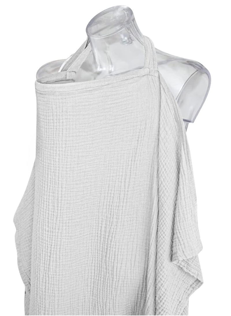 MIXDE Muslin Nursing Cover for Baby Breastfeeding, Breathable All Cotton Breastfeeding Cover with Rigid Hoop for Mother Nursing Apron, Multi-use  - Image 5