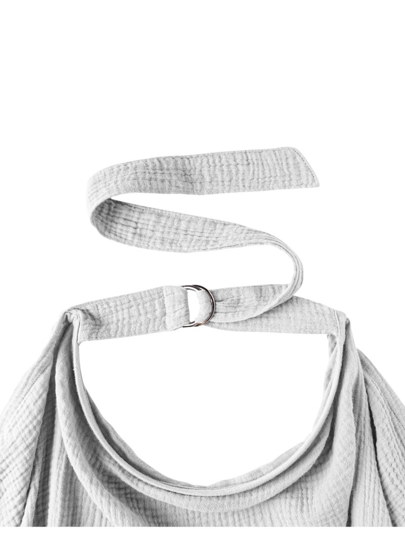 MIXDE Muslin Nursing Cover for Baby Breastfeeding, Breathable All Cotton Breastfeeding Cover with Rigid Hoop for Mother Nursing Apron, Multi-use  - Image 2