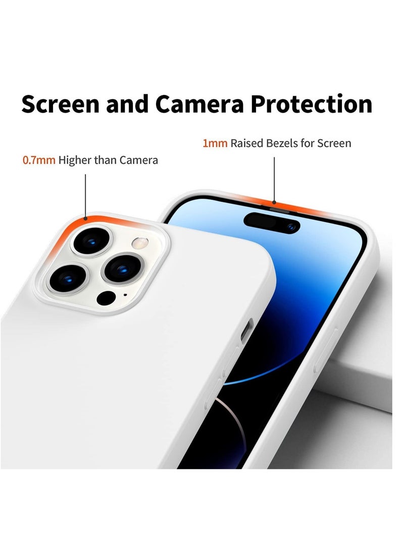 ELTRAZONE Designed For iPhone 14 Pro, Silicone Slim Shockproof Case with Soft Scratch Resistant Microfiber Liner, [Enhanced Camera Protection] 6.1"(White) - Image 3