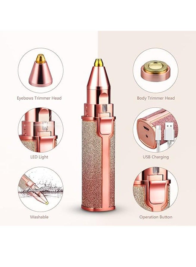 Eyebrow Hair Remover USB Rechargeable 2 in 1 Eyebrow Trimmer Eyebrow Razor Tool - Image 2