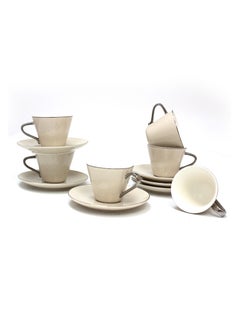 BLACKSTONE Turkish Cup and Saucer 12pc Set Tea Service 6 x Cups with 6 x Saucers  - Image 5