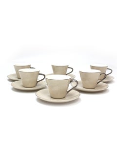 BLACKSTONE Turkish Cup and Saucer 12pc Set Tea Service 6 x Cups with 6 x Saucers  - Image 3