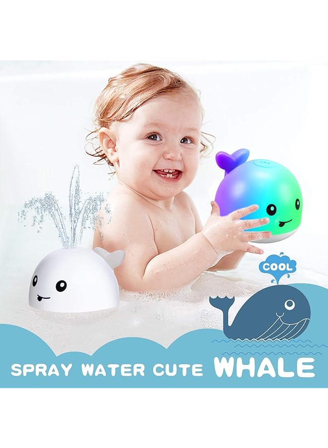 إيروريكس ألعاب حمام أطفال مُحسّنة لعام 2024، ألعاب حمام مضيئة للأطفال من عمر 1 إلى 3 سنوات، من عمر 6 إلى 12 شهرًا، حمام الحوت - Image 2