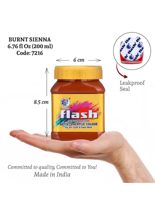 Flash Acrylic Colour (Burnt Sienna, 200 ml) - Image 3