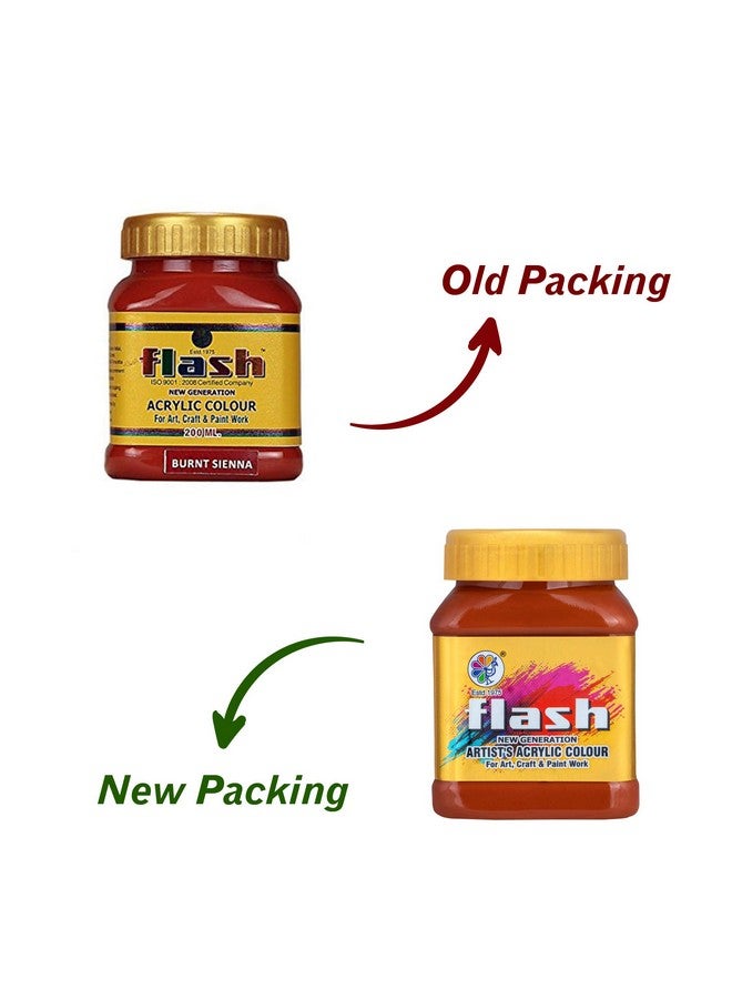 Flash Acrylic Colour (Burnt Sienna, 200 ml) - Image 2