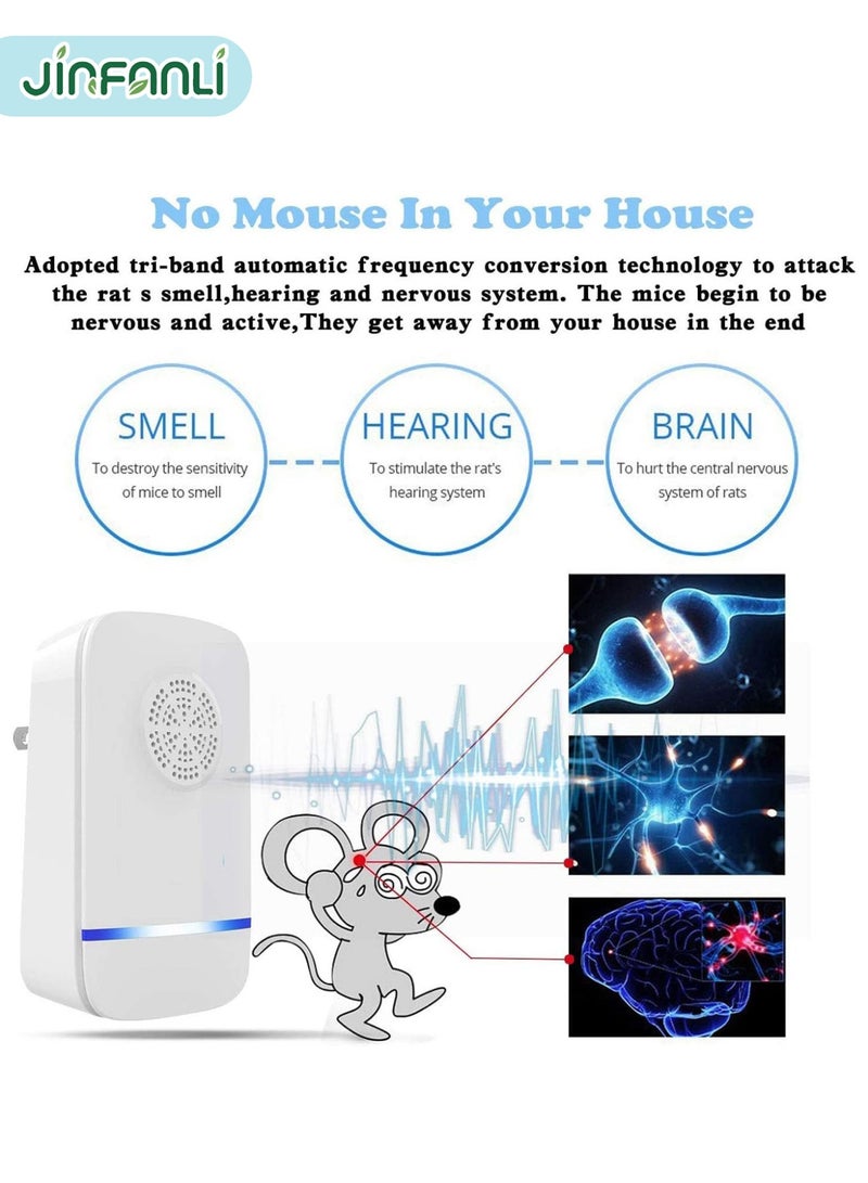 JINFANLI Powerful mouse repeller, electronic insect repeller, easy to use, ultrasonic insect repeller with plug, safe pest control, mosquito repeller suitable for home, office, bedroom, indoor, kitchen - Image 5