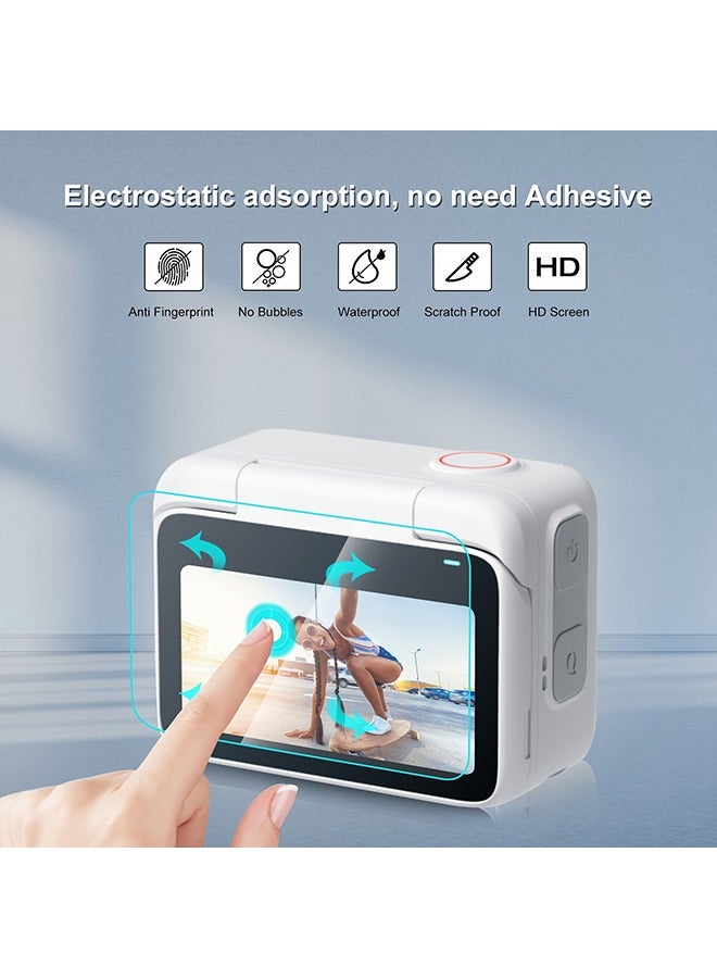 O Ozone [2+2 Pack] واقي شاشة لـ Insta 360 GO3، شاشة LCD + واقي شاشة عدسة الكاميرا، واقي شاشة من الزجاج المقوى فائق الوضوح بدرجة صلابة 9H - Image 5