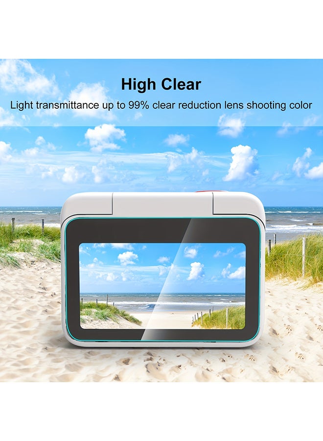 O Ozone [2+2 Pack] واقي شاشة لـ Insta 360 GO3، شاشة LCD + واقي شاشة عدسة الكاميرا، واقي شاشة من الزجاج المقوى فائق الوضوح بدرجة صلابة 9H - Image 2