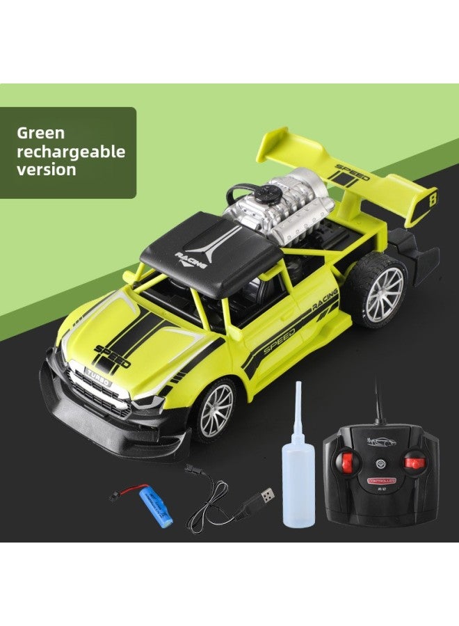 Loquat Hot Sale Remote Control Spray Car With Light Drift Variable Speed Car Charging Racing Children's Toy Car-Color:Green Charging - Image 1