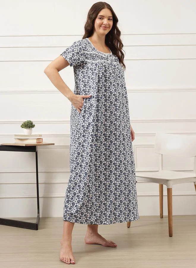 Clovia Floral Cotton Nightdress