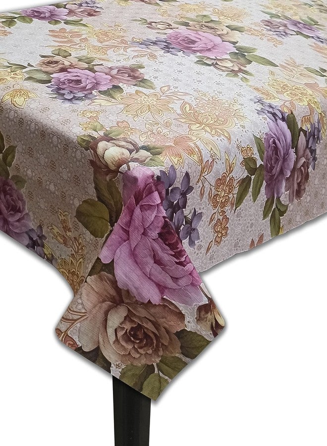 GROKI PVC Multicolor Floral Printed 6 Seater Kitchen Dining Table Cover Waterproof Rectangular Tablecloth 54x78 - Image 3