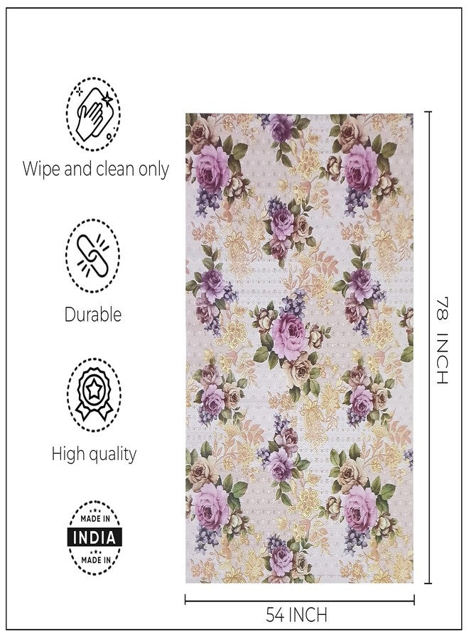 GROKI PVC Multicolor Floral Printed 6 Seater Kitchen Dining Table Cover Waterproof Rectangular Tablecloth 54x78 - Image 4