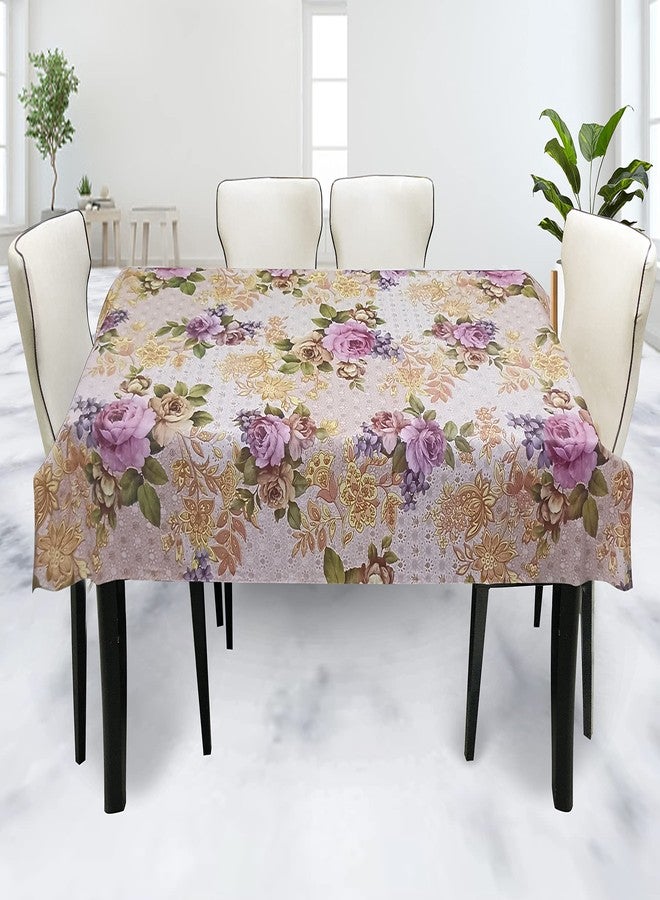 GROKI PVC Multicolor Floral Printed 6 Seater Kitchen Dining Table Cover Waterproof Rectangular Tablecloth 54x78 - Image 1