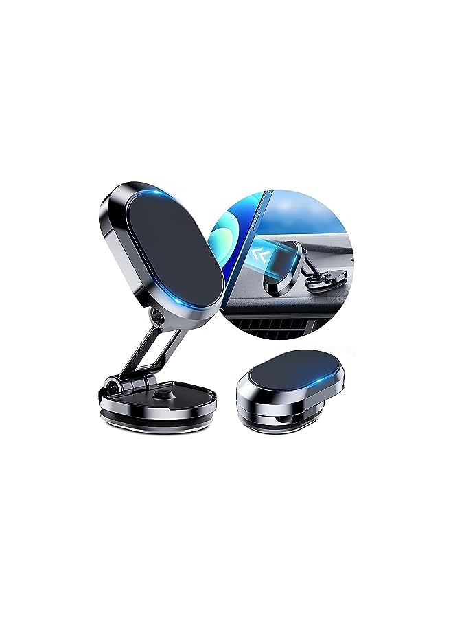 promass Magnetic Phone Holder for Car, Alloy Folding Magnetic Car Phone Holder Car Magnetic Phone Mount 360° Rotation Magnetic Cell Phone Holder Dashboard Car Mount Fit for All Phone - Image 2