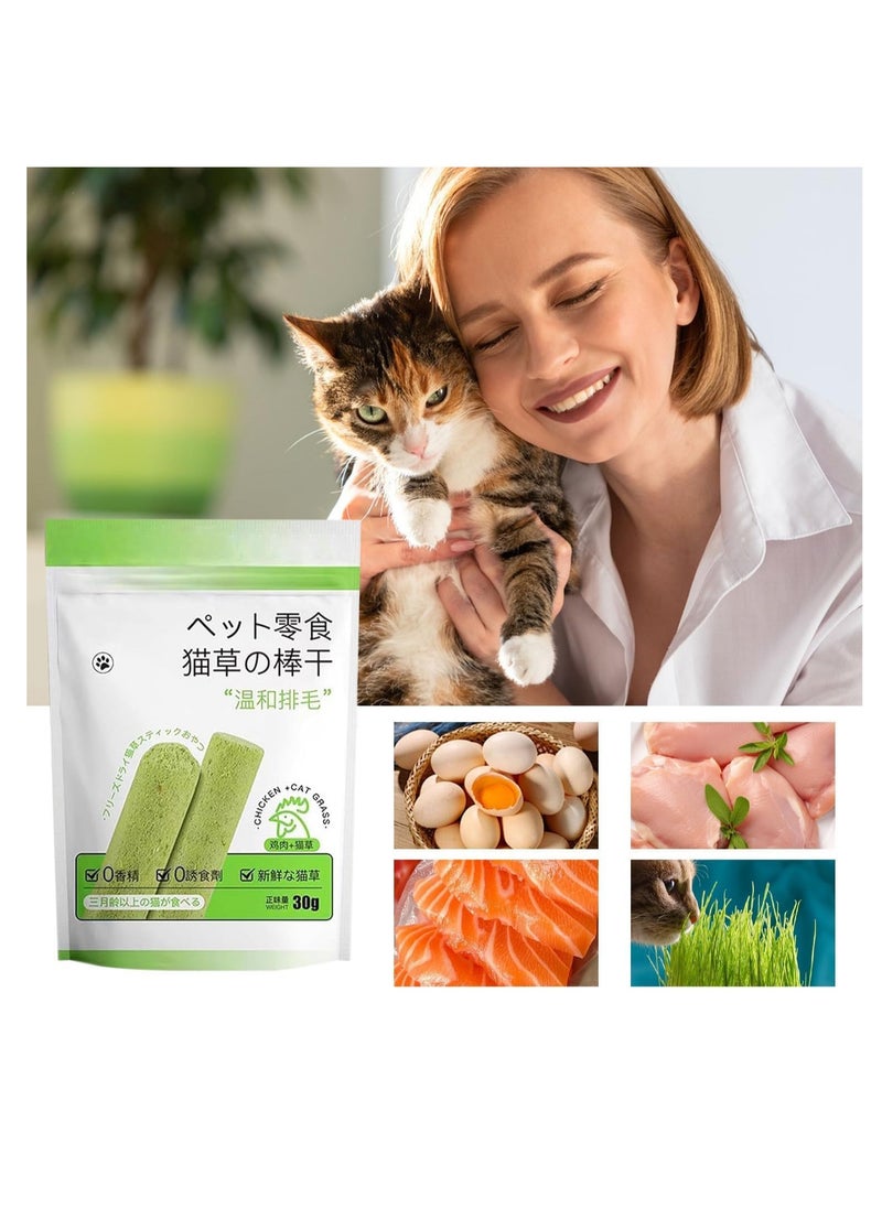 Meetion 6Pcs Cat Grass Teething Stick,Cat Teeth Cleaning Catnip Toys Sticks Indoor Kitten Chew Stick Cats Toy Natural Oral Cleaning for Increase Appetite, Hairball Removal  - Image 4