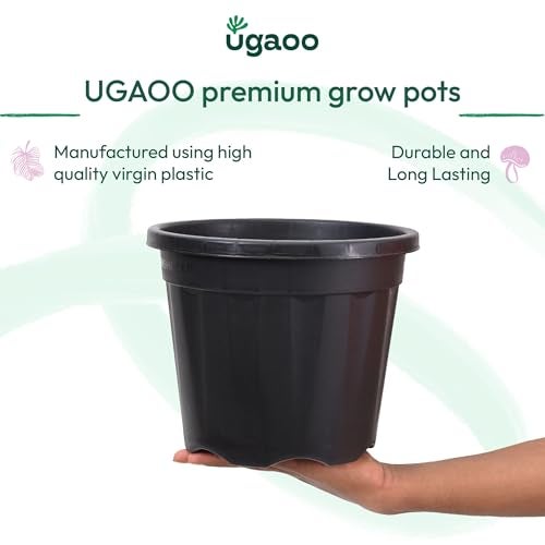 UGAOO UV Treated Gardening Pots and Planters for Plants (10 inch Black Color Set of 6 Plastic Pots) - Image 3