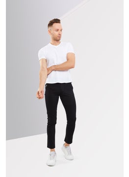 THE KOOPLES Men Skinny Fit Solid Stretchable Chino Pants, Black  - Image 2