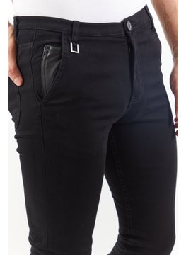 THE KOOPLES Men Skinny Fit Solid Stretchable Chino Pants, Black  - Image 4