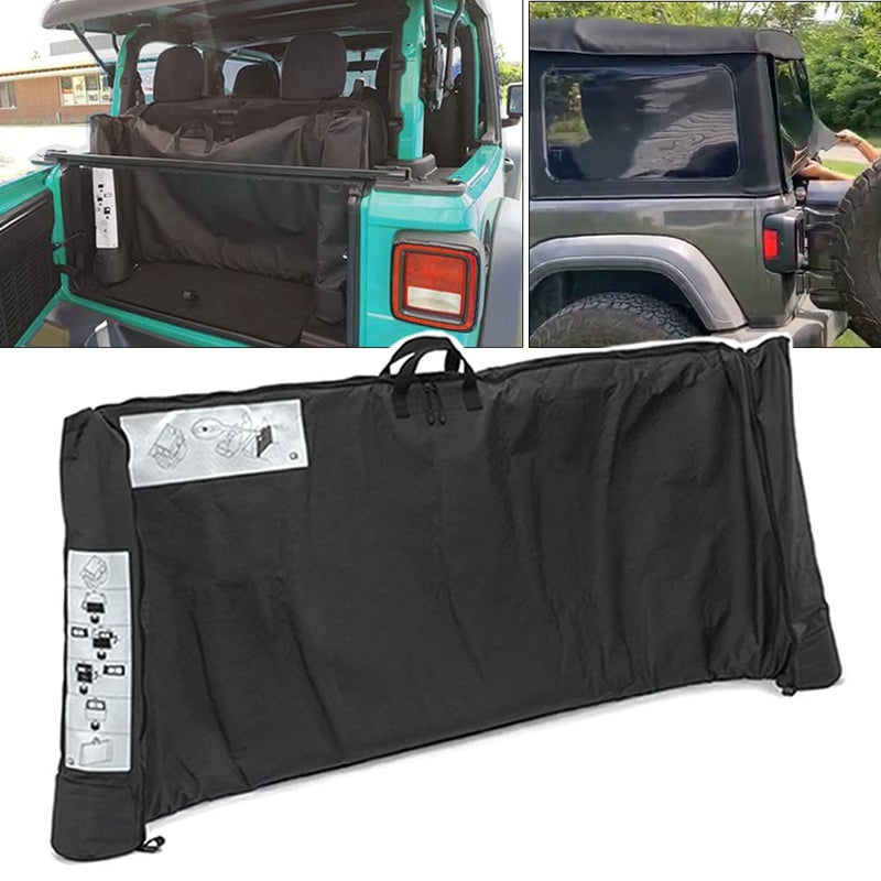 Soft Top Window Storage Bag fits for 2018 2019 2020 2021 2022 2023 2024 2025 Jeep Wrangler JL JLU Sports Sahara Freedom Rubicon Unlimited 2 Door 4 Door Replace Oem 68358392AC