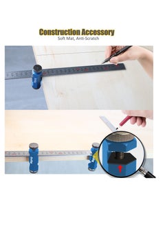 Excefore Stair Gauges for Framing Square, Tall Stair Gauges with Holder and Rafter, Lengthen Anti-Lost Non-Slip Framing Square Stops, Stair Gauge Knobs for Circular Saw, Dark Blue  - Image 5