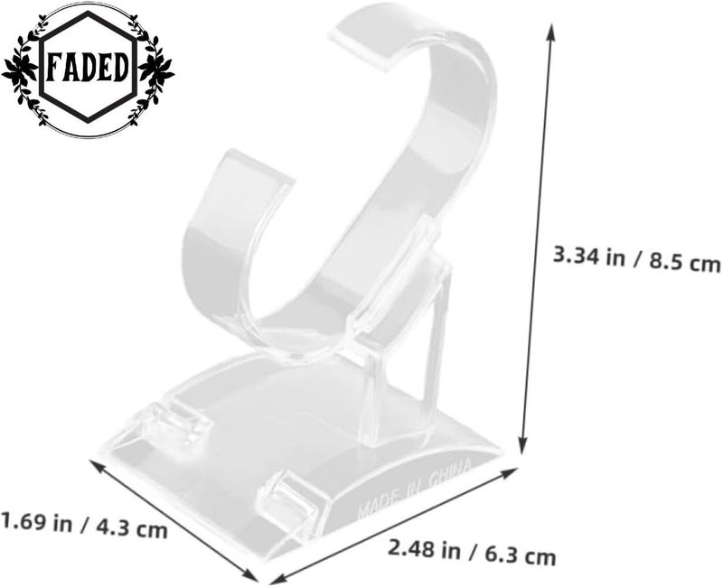 Faded 4-Piece Clear Plastic Watch Display Stand Set – Transparent Wristwatch & Bracelet Holders for Retail Showcases, Jewelry Counters, Organizers & Personal Collections - Image 2