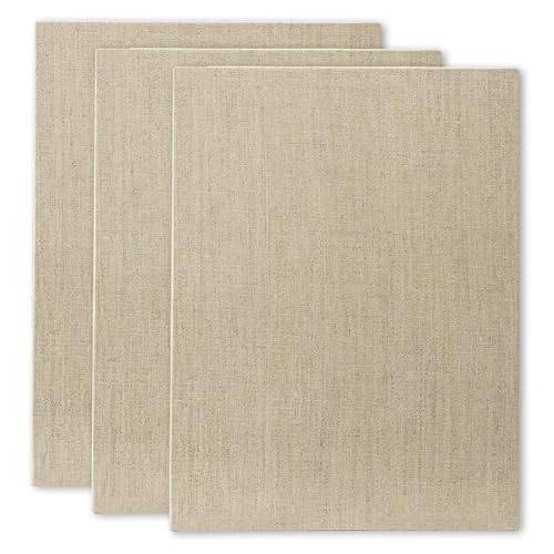 Senso Clear Primed Linen Panels - 9x12-3 Pack of Panels for Painting Oils, Acrylics, Pastels and More - Image 1