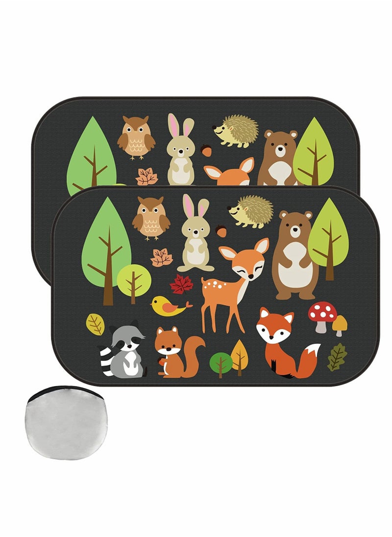 Excefore - Car Sun Shade Car Window Shades for Kids Baby Pet UV Rays/Sunlight Protection Car Sunshades Shield Visor Adsorption Electrostatic for Car Side Windscreen Window 2 Pack (Animal Forest) - Image 1