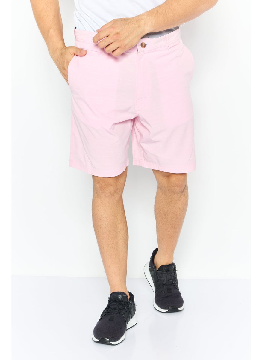 Tailorbyrd Men Sportswear Fit Golf Short, Light Pink  - Image 1