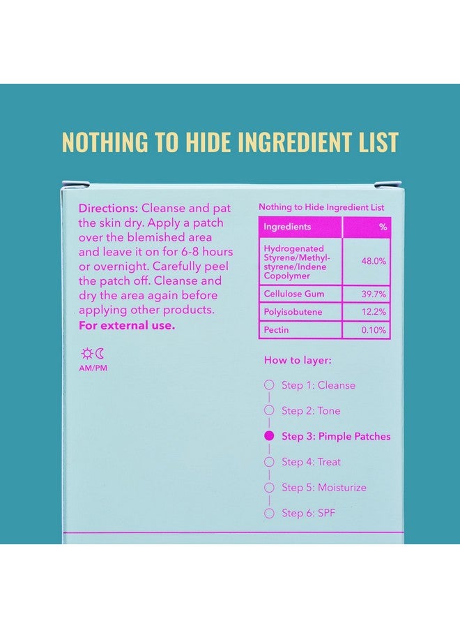 لاصقات حب الشباب من جود موليكلز (60 لاصقة) - لاصقات هيدروكولويدية رقيقة للغاية لإخفاء الرؤوس البيضاء والسوداء والبقع، واستهداف حب الشباب والشوائب - العناية بالبشرة للوجه بالسليلوز والبكتين - Image 5