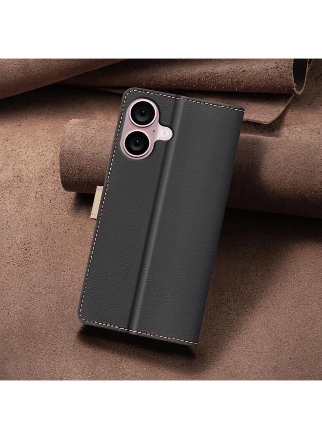 S-TOP Case For iPhone 16 Plus Color Matching RFID Anti-theft Leather Phone Case - Image 3