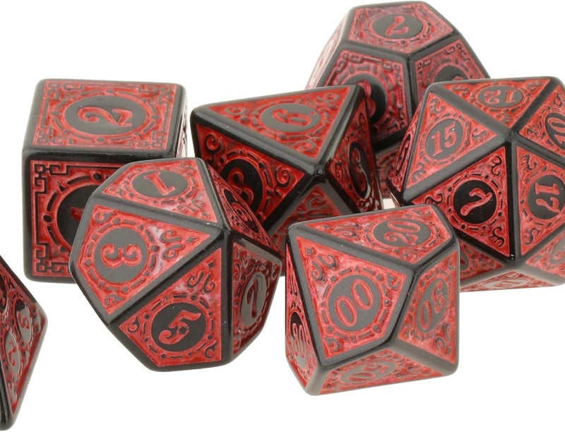 klarako 7 Pack DND Dice Sets, Polyhedral Dice Great for Role Playing Table Game - Red - Image 4