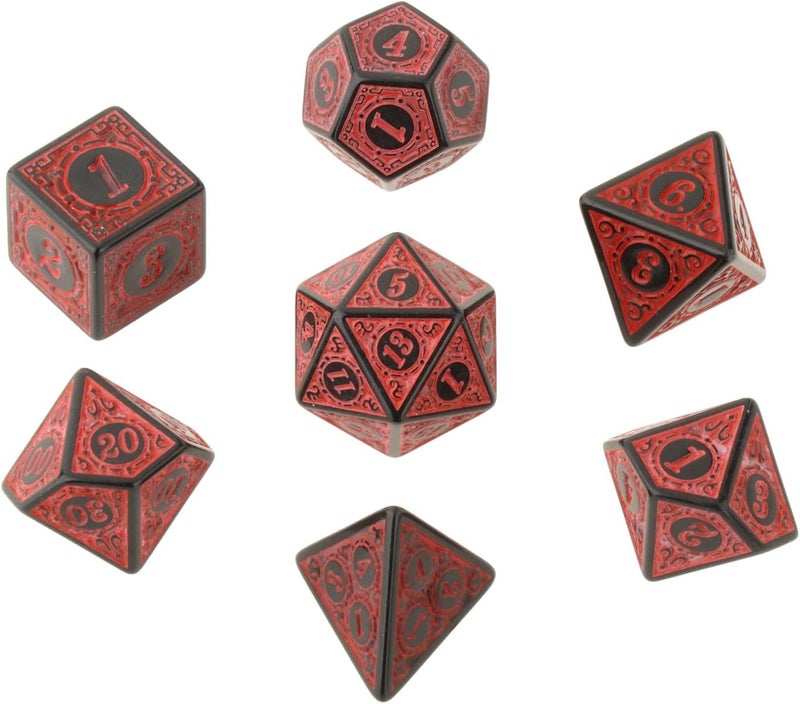 klarako 7 Pack DND Dice Sets, Polyhedral Dice Great for Role Playing Table Game - Red - Image 3