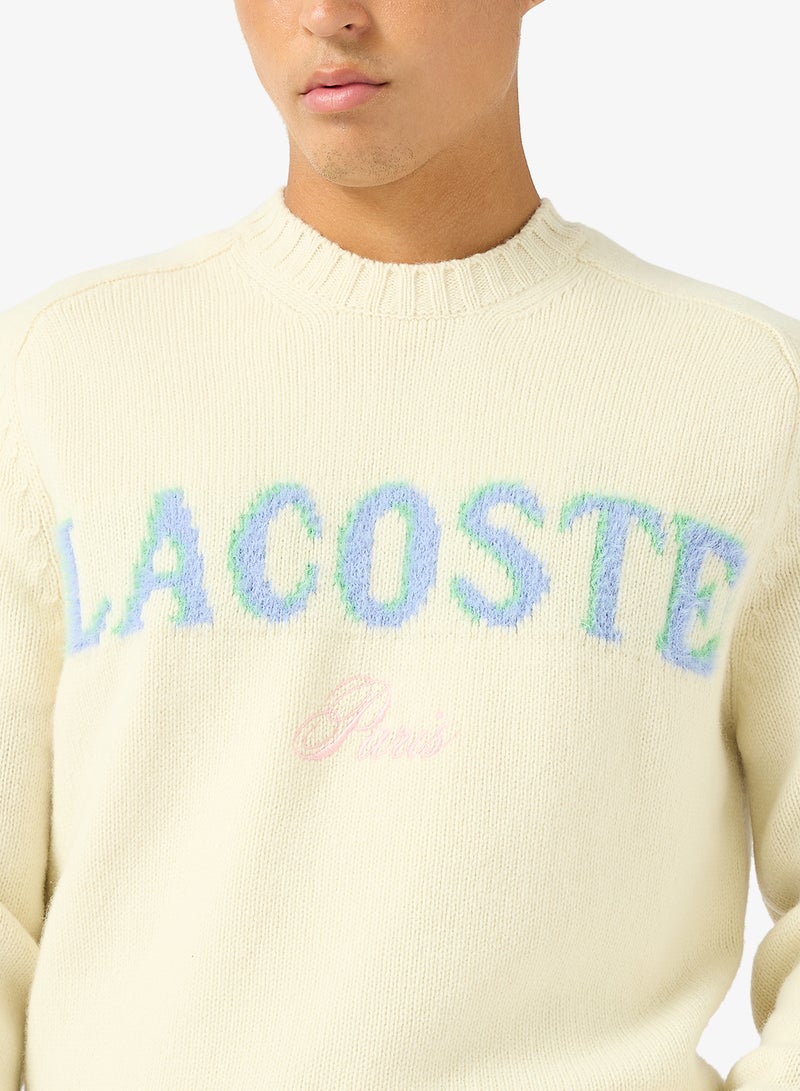 لاكوست كنزة صوف سميكة بياقة دائرية - Image 3