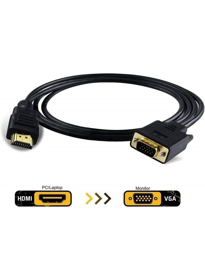 KOWVOWZ HDMI to VGA Cable, 1.8m Gold-Plated 1080P HDMI Male to VGA Male Adapter Cable, Compatible to VGA 1080P HD with Audio Adapter Cable HDMI-Compatible to VGA Cable Dropshipping - Image 5