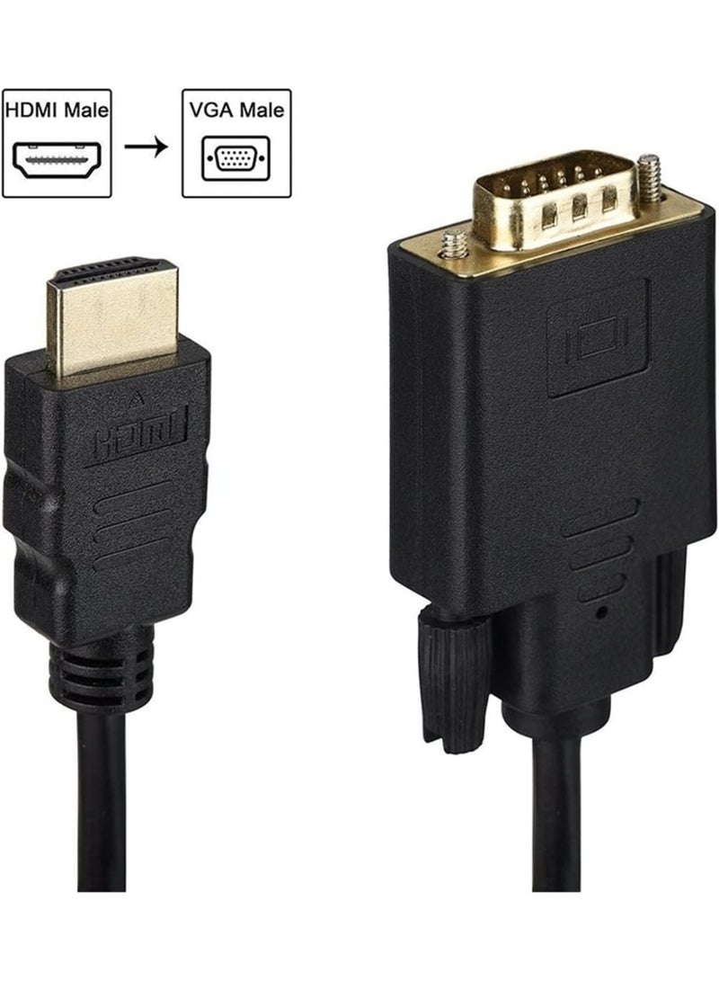 KOWVOWZ HDMI to VGA Cable, 1.8m Gold-Plated 1080P HDMI Male to VGA Male Adapter Cable, Compatible to VGA 1080P HD with Audio Adapter Cable HDMI-Compatible to VGA Cable Dropshipping - Image 4