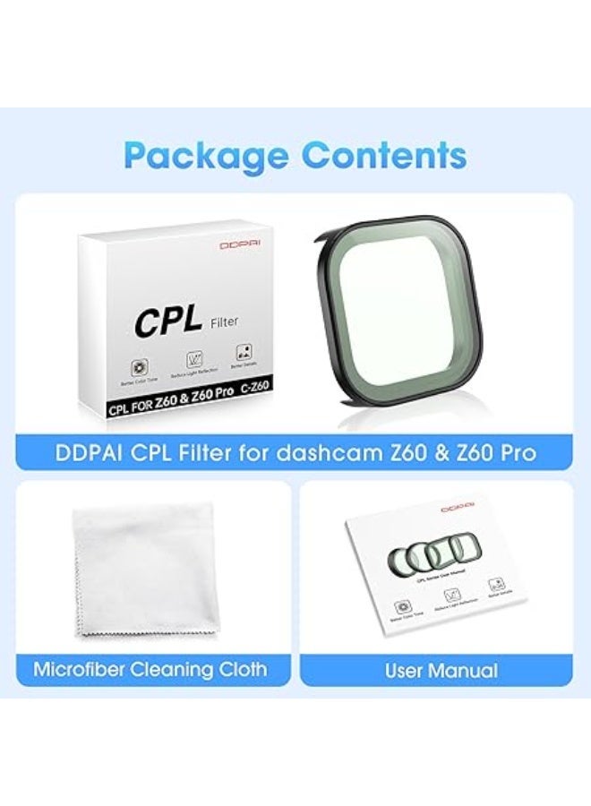 DDPAI CPL Polarizing Filters for DDPAI Z60 Pro and Z60 Dash Cam Models, Reduce Glare - Image 4