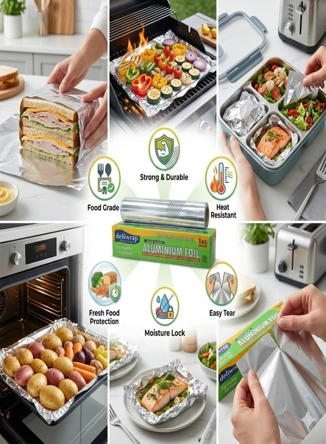 Kcofoil 500g Food Grade Aluminium Foil | ISI Certified | 18 Micron Thick | Ideal for Wrapping, Packing, Cooking, Baking | Silver Foil Roll for Kitchen Use | Safe Aluminum Foil | Pack of 4 - Image 4