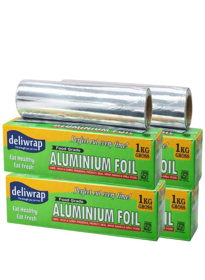 Kcofoil 500g Food Grade Aluminium Foil | ISI Certified | 18 Micron Thick | Ideal for Wrapping, Packing, Cooking, Baking | Silver Foil Roll for Kitchen Use | Safe Aluminum Foil | Pack of 4 - Image 1