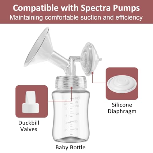 afontoto 10PCS Breast Pump Parts Compatible with Spectra S2, S1, 9Plus, 6 Pack Silicone Duckbill Valve & 4 Pack Silicone Diaphragm for Spectra Breastpump Parts, Not Original Replacement Accessories - Image 3