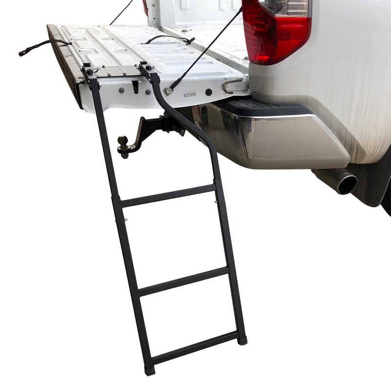 Chelhead Truck Tailgate Ladder Foldable with Aluminum Step Grip Plates and Rubber Feet for Pickup Trucks