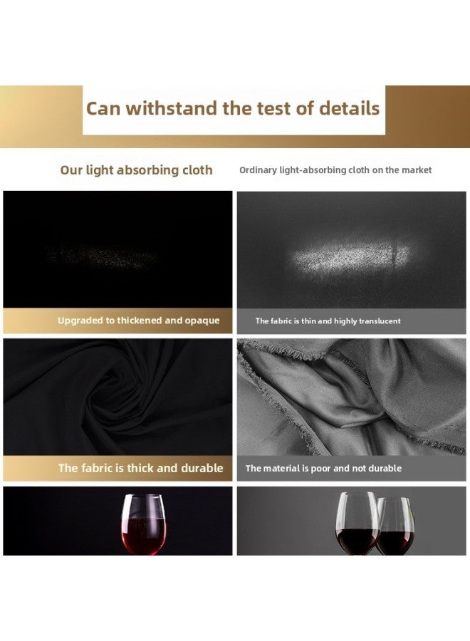 Black Light Absorbing Cloth Photography Black Cloth Photography Studio Background Cloth Professional Photography Props Photography Solid Color Black Wall Shake-Color Of Light Source:【1.5* 2m 】black - Image 3