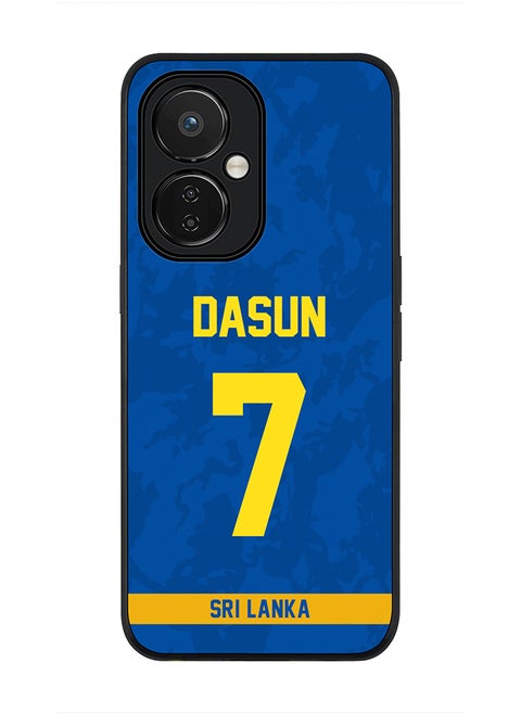 Cover for Nord CE 3 Lite, Rugged Black Slim fit Soft Flexible Thin Protective Phone Cases - Player Name - Dasun Shanaka, Jersey Number- 7